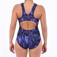 thumbnail image 3 of DOLFIN Women's Cascade Shelf Bra Moderate Lap Swimsuit, Blue, 8, 3 of 4