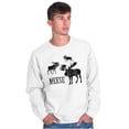 thumbnail image 4 of Funny Meese Moose Animal Humor Unisex Plus Fleece Graphic Sweatshirt Brisco Brands 3X, 4 of 5