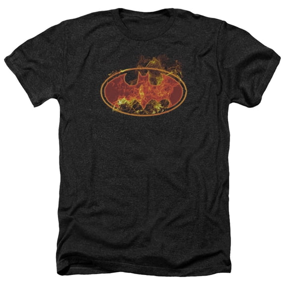 Batman - Flames Logo - Heather Short Sleeve Shirt - Small