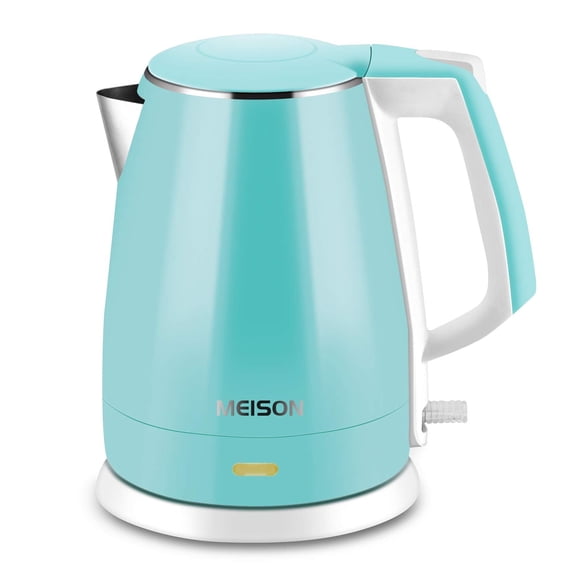 Electric Kettle(BPA Free), Double Wall Water Boiler Heater, Stainless Steel Interior, Cool Touch Coffee Pot & Tea Kettle, Auto Shut-Off and Boil-Dry