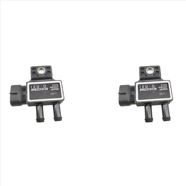 2X Car Exhaust DPF Differential Pressure Sensor for D-MAX DAMX MUX 8983314120,2 * Pressure Sensor,Black
