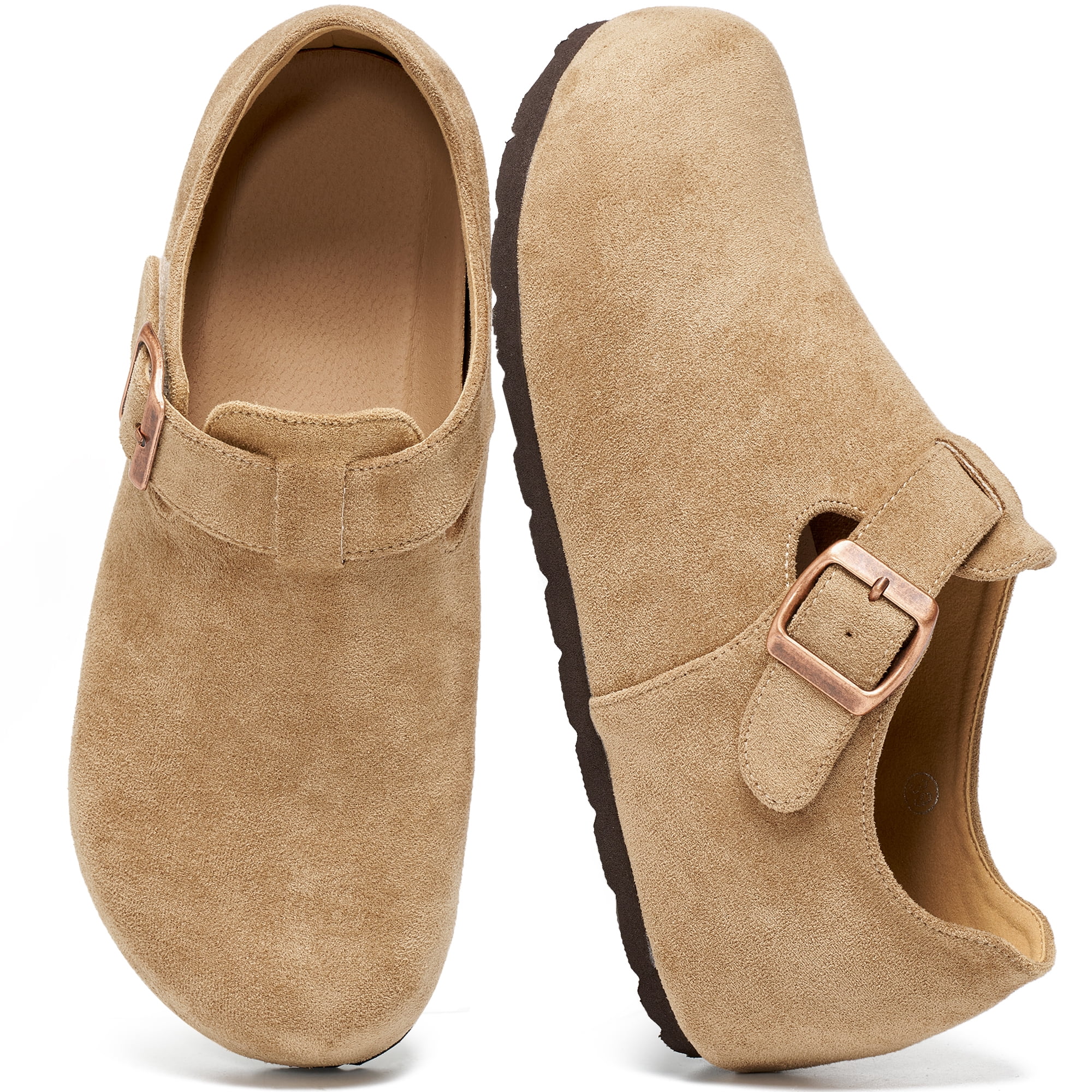 Ecetana Women's Closed Toe Clogs Slip On Loafers Adjustable Buckle Strap Comfortable Casual Walking Shoes