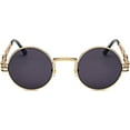 thumbnail image 2 of Vintage Retro Gothic Steampunk Mirror Sunglasses Gold And Black Sun Glasses Vintage Round Circle Men, 2 of 6