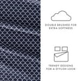 thumbnail image 5 of Noble Linens 4 Piece Pattern Microfiber Bed Sheets Set, Navy Scallops, California King, 5 of 11