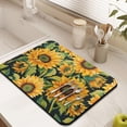 thumbnail image 3 of Washable Rubber Sunflower Cute Floral Dish Drying Mats for Kitchen Counter Home Large Coffee Bar Pad Accessories and Decor for Utensils Stemware 18''x24'', 3 of 7