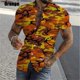 thumbnail image 3 of Camisa de camuflaje ajustada para hombre, camisas casuales con botones y manga corta con estampado 3D para hombre, camisas y blusas de talla grande, tops, ropa de hombre, 3 of 5
