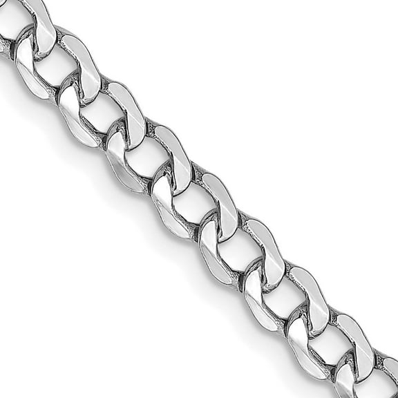 Auriga Fine Jewelry 14K White Gold 4.3mm Curb Chain Necklace 16inch for Women