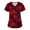 A010-Wine, variant on Scrub Tops for Women Valentine's Day Graphic Heart Printed Nurse Working Uniforms Stretchy V Neck Holiday Blouse Tee