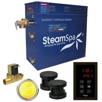 SteamSpa INT1050OB-A 10.5 kW Indulgence QuickStart Acu-Steam Bath Generator Pack with Built-in Auto Drain, Oil Rubbed Bronze