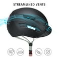 thumbnail image 3 of SLANIGIRO Adult Bike Helmet with Light - Commuter Bicycle Road Cycling Helmet with Replacement Pads for Men Women Black, 3 of 7