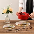 thumbnail image 2 of SKYSONIC 2Pcs Watercolor Basket Color Eggs Pot Holders Trivets, Yellow Flowers Cotton Thread Weave Trivet Heat Resistant Mats Pot Teapot Protection Table Decorative, 2 of 7
