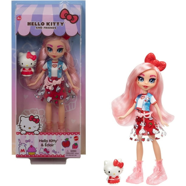 Sanrio Hello Kitty Figure Eclair Doll 10 In 25 4 Cm Wearing Fashions And Accessories Long Pink Hair And Trendy Outfit Great Gift For Kids Ages 3y Walmart Com Walmart Com