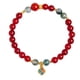thumbnail image 1 of Pulsera de ágata roja para mujer con colgante de cuatro hojas en forma de cloisonné, 1 of 2