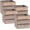 Natural Wine Crate, variant on Wooden Planter Box l Rustic Barn Whitewash with Plastic Liner l Garden Decor l Restaurant and Wedding Decorations (6x6 Set of 2, Whitewash)