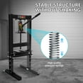 thumbnail image 3 of 6 Ton Hydraulic H-Frame Shop Press – Heavy Duty Floor Press with Adjustable Bed (55-240mm), Steel Plates – Perfect for Garage, Workshop, Bearing and Metal Repair, black, 3 of 6
