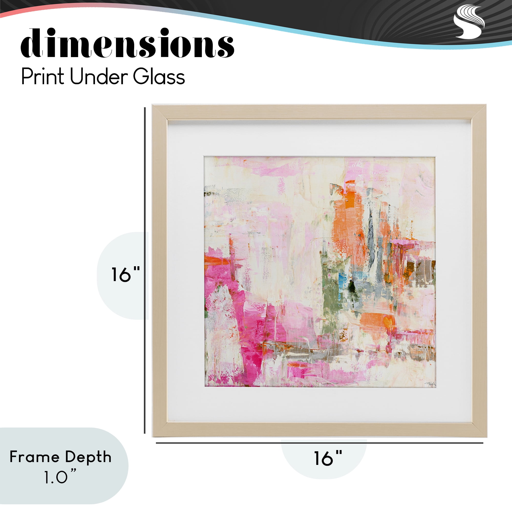 Stupell Industries New Age Pink Abstract Birch Framed Print Under Glass, design by Design Fabrikken