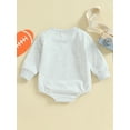 thumbnail image 4 of Wassery Baby Boys Girls Romper Clothes Infant Boys Girls Football Letter Print Long Sleeve Crew Neck Bodysuits 6M 12M 18M 24M Newborn Boys Girls Fall Playsuits, 4 of 8
