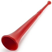 BIGBOLO Red 26in Plastic Vuvuzela Stadium Horn, Collapses to 14in