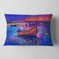 thumbnail image 2 of Designart Boats and the City - Seascape Throw Pillow - 12x20, 2 of 5