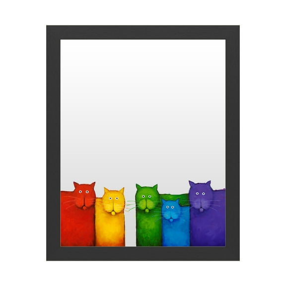Dry Erase Marker Board with Printed Artwork - Daniel Patrick Kessler 'Rainbow Cats' White Board - Ready to Hang