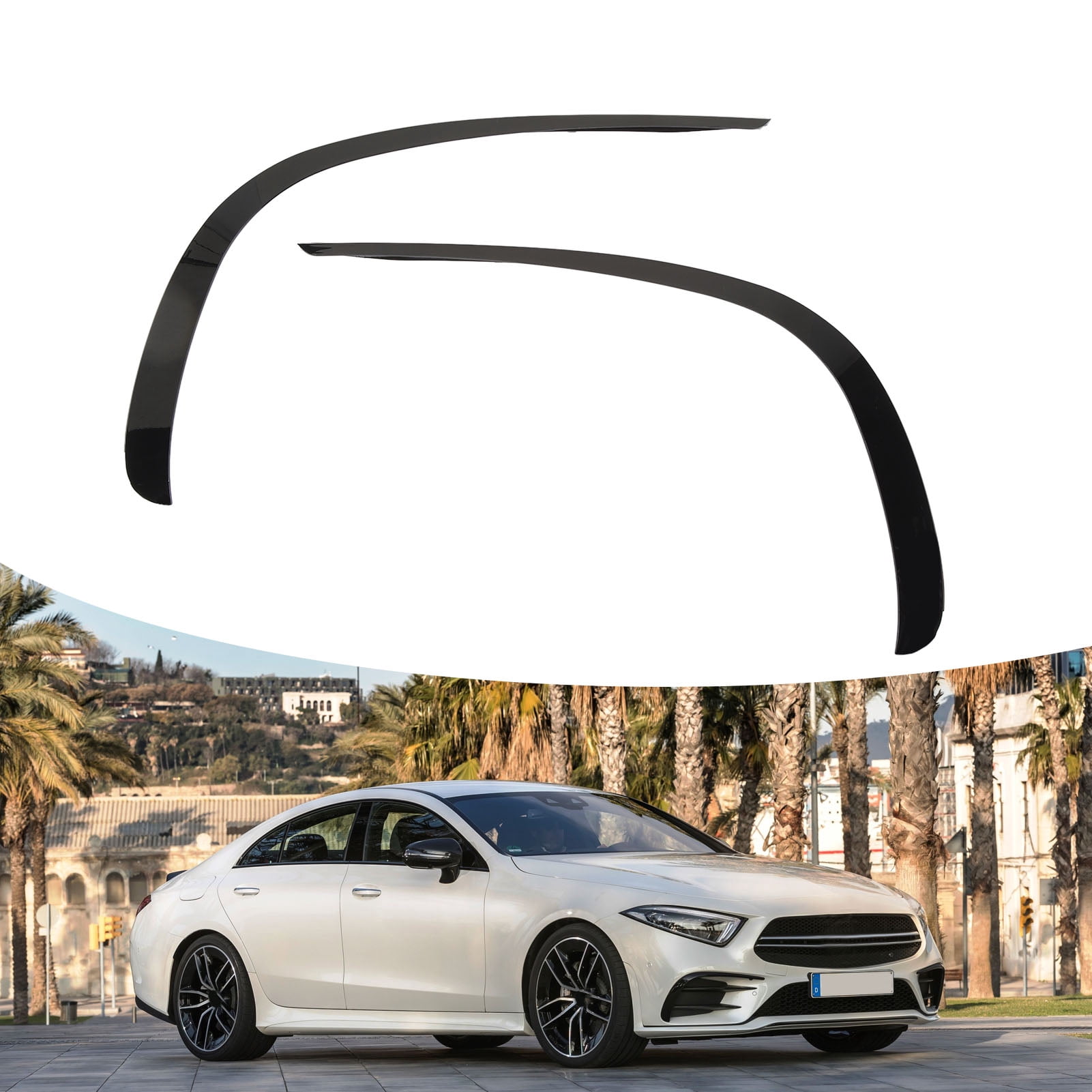 Front Bumper Spoiler Trim 3 Pezzi In Nero Lucido Per A-Class W176 AMG-Line 2015-2018 – Adattamento Preciso E Design Aerodinamico