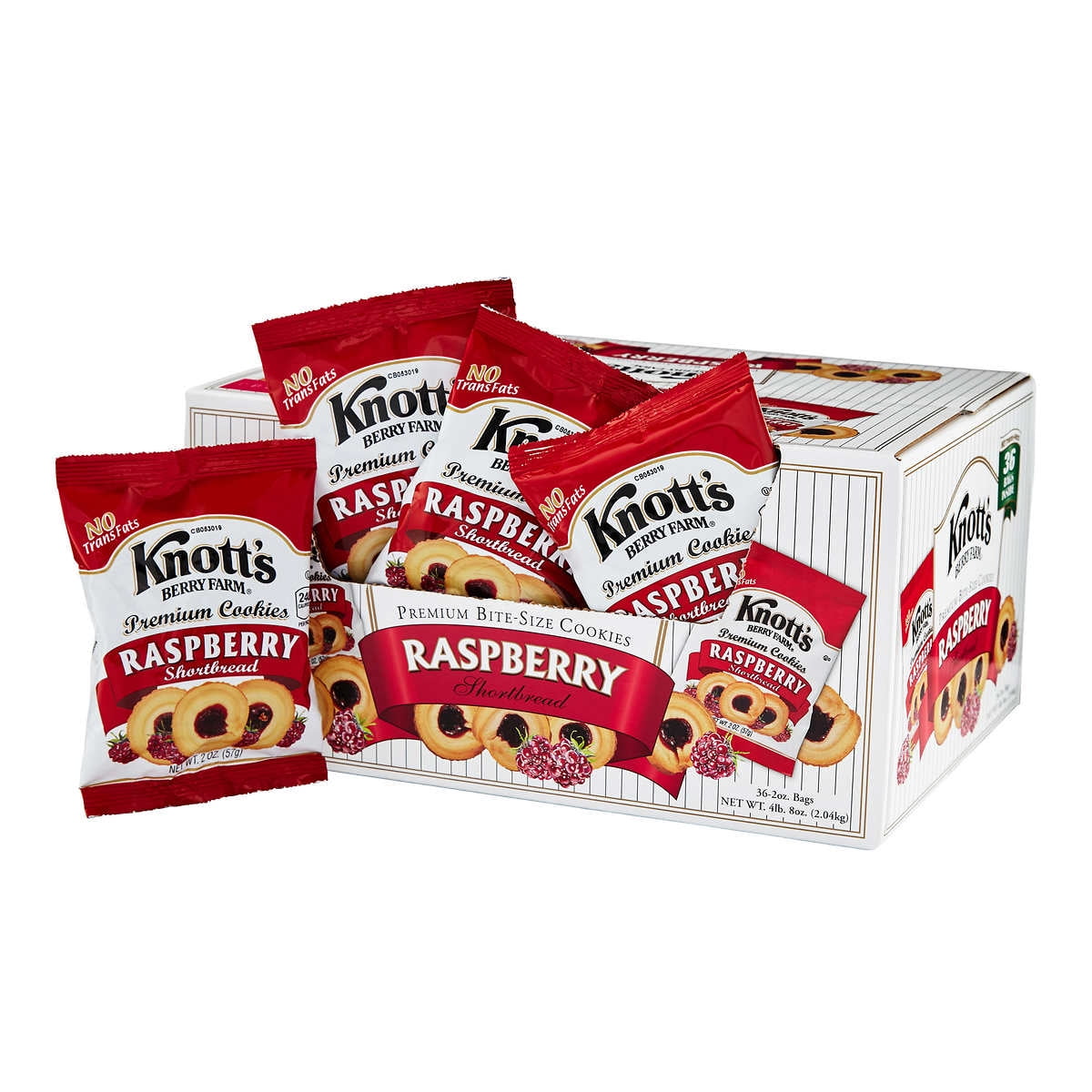 Knott's Berry Farm Premium Shortbread Cookies, Raspberry, 2 oz, 36 Count