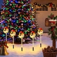 thumbnail image 5 of Hyknon 5 Pack Solar Christmas Pathway Lights, Warm LED Waterproof Outdoor Stake Lights with Auto On Dusk, Wire Free Garden Ground Lamps for Yard Walkway Holiday Decor, 5 of 6