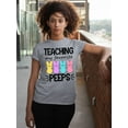 thumbnail image 2 of Easter Teaching My Favorite Peeps Egg Hunting Christian School Event Women's T-shirt, XL, H. Grey, 2 of 5