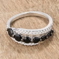 thumbnail image 2 of Precious Stars R08600T-C03-06 Precious Stars Silvertone Round-Cut Black Cubic Zirconia Graduated Half Eternity Ring, 2 of 2