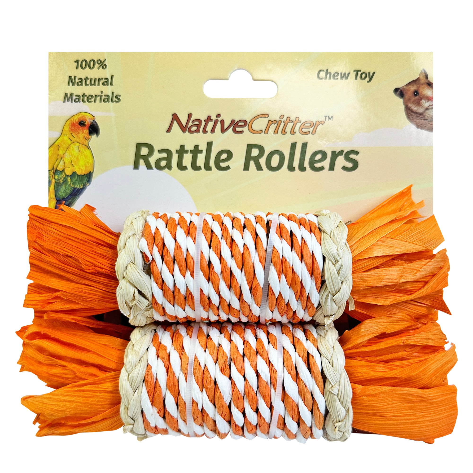Rattle Rollers - NativeCritter Natural Chew for Hamsters, Gerbils, Rabbits, Guinea pigs, Prairie Dogs, Chinchillas, Degus, Squirrels, Rats and other chewing small animals