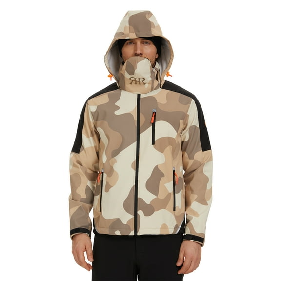 Men's Tactical Fleece Lined Mid Layer Jacket Thermal - Camo
