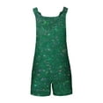 thumbnail image 6 of Linen Blend Summer Rompers Womens Loose Casual Shorts Tropical/4th of July American Flag Printed Sleeveless Jumpsuits (XXXL, Green 01), 6 of 6
