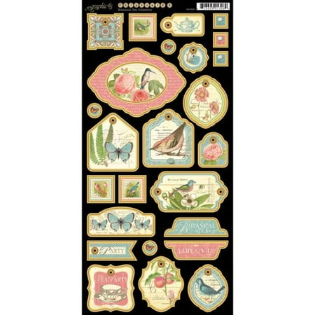 Botanical Tea Chipboard Die-Cuts 6"X12" Sheet-Tags #2