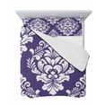 thumbnail image 7 of Quilts King Size Bedding Set, Purple Boho Lightweight Quilted Comforter, Vintage Classic Bohemia Flower Textured Soft Reversible Bedspread Coverlet with Pillow Covers for All Season, 96" x 106", 7 of 7