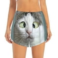 thumbnail image 2 of Pofeuu Funny Cat Print Women's Athletic Shorts Running Workout Shorts Tummy Control Quick Dry Gym Shorts with Pockets Double layer sports shorts-Small, 2 of 7