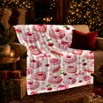thumbnail image 3 of Sweet decorative motif Art Heart Cake Cherry Print Valentine'S, Cozy Playful Scene, Warm Flannel Blanket for Living Room and Bedroom, Art Lovers Valentine's Day Gift, Playful Home Decor, 3 of 9