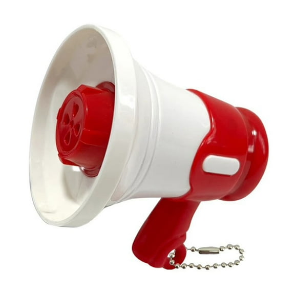 Mini Megaphone Toy with Bead Chain Loud Bullhorn Keychain Pendant Recording Loudspeaker Educational Musical Instruments Toy