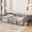 Gray, variant on Twin Floor Bed with Guardrail and Wood Slats, Solid Wood Grounded Bed Frame with Fence for Kids, No Box Spring Needed, Gray