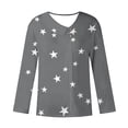 thumbnail image 3 of Craaazy Shirts for Women V Neck 3/4 Sleeve Button Blouses Fashion Print Lapel Womens Shirts Gifts for Women, 3 of 5