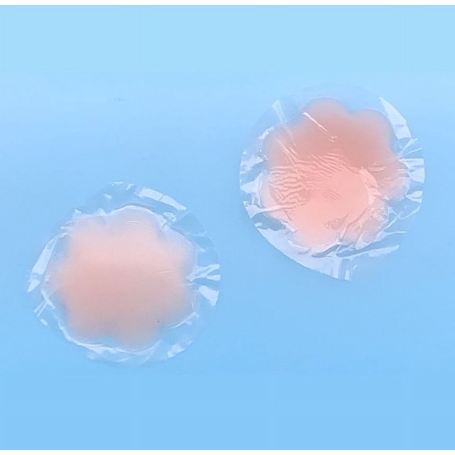 Adhesivo para el pecho Adhesivo de silicona para el pecho Sujetador de silicona Adhesivo para el pecho redondo con forma de ciruela Adhesivo para el pecho sólido sin goma con pegamento