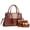 F137Brown, variant on Women's Fashion Handbag Set 3 PCS Crocodile Pattern Top-handle Satchel with Clutch & Wristlet PU Leather Shoulder Bag for Work