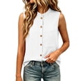 thumbnail image 6 of TGSLY Women's Linen Mandarin Collar Tank Tops Lightweight Soft Crew Neck Sleeveless Button Down Vest Relaxed Fit Dressy Casual Solid Color Shirts with Pocket XL, 6 of 7