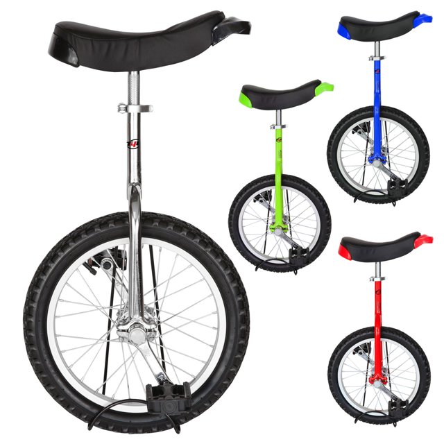 T4B FREESTYLE UNICYCLE 16-Inch Wheel - Mountain Butyl Tire, Advanced Grip - Silver