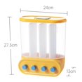 thumbnail image 4 of ziyahi Wall-Mounted Dry Food Storage Dispenser Grains Rice Box Candy Organizer 4 Grid Yellow, 4 of 8