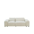 thumbnail image 2 of Aukfa 92" Sofa Couch with Extra Deep Seat, 3 Seater Sofa with 2 Pillows for Living Room, White, 2 of 2