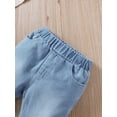 thumbnail image 5 of Kucnuzki 12 Months Infant Baby Girls Pants 12-18 Months Flared Denim Pants Jeans Pants Blue, 5 of 7