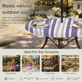 thumbnail image 6 of Round Outdoor Tablecloth with Umbrella Hole and Zipper, Purple Grey Stripe Tablecloth with Elastic Waterproof, Farmhouse Minimalist Striped Patio Table Covers for 55" - 60" Picnic Pool Tables, 6 of 9