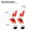 thumbnail image 2 of Zufioo Watermelon Gnome Print Children's Mid-tube Socks, Contrast Color High Elastic Sports Socks - Sweat-absorbent, Warm, Suitable for Children Aged 6-10, 2 of 5