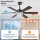 thumbnail image 3 of Ventilador de Techo con Lámpara y Control Remoto Fanyamei 52 Pulgadas Negro, 3 of 8