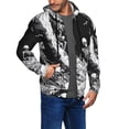thumbnail image 2 of Kdxio Skeleton Wave Artwork Print Men Hoodies Casual Hoodies for Men with Zip Pockets Full Zip Long Sleeve Sweatshirt Sports Hooded Jacket-Medium, 2 of 5